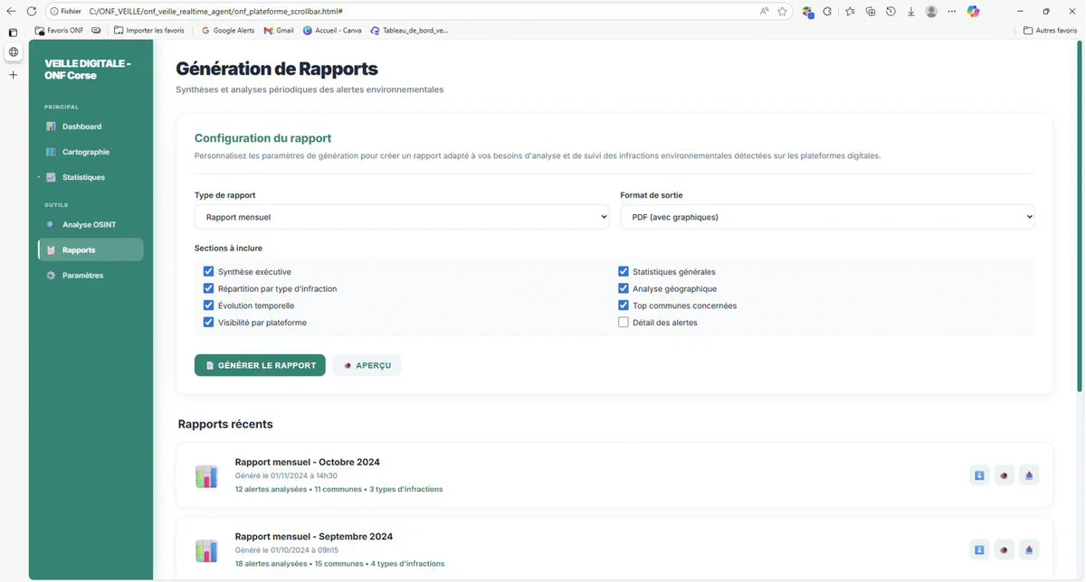 Module de génération de rapports ONF — synthèses et analyses périodiques